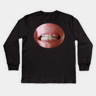 Funny Looking Mouth of the Artist Kids Long Sleeve T-Shirt
